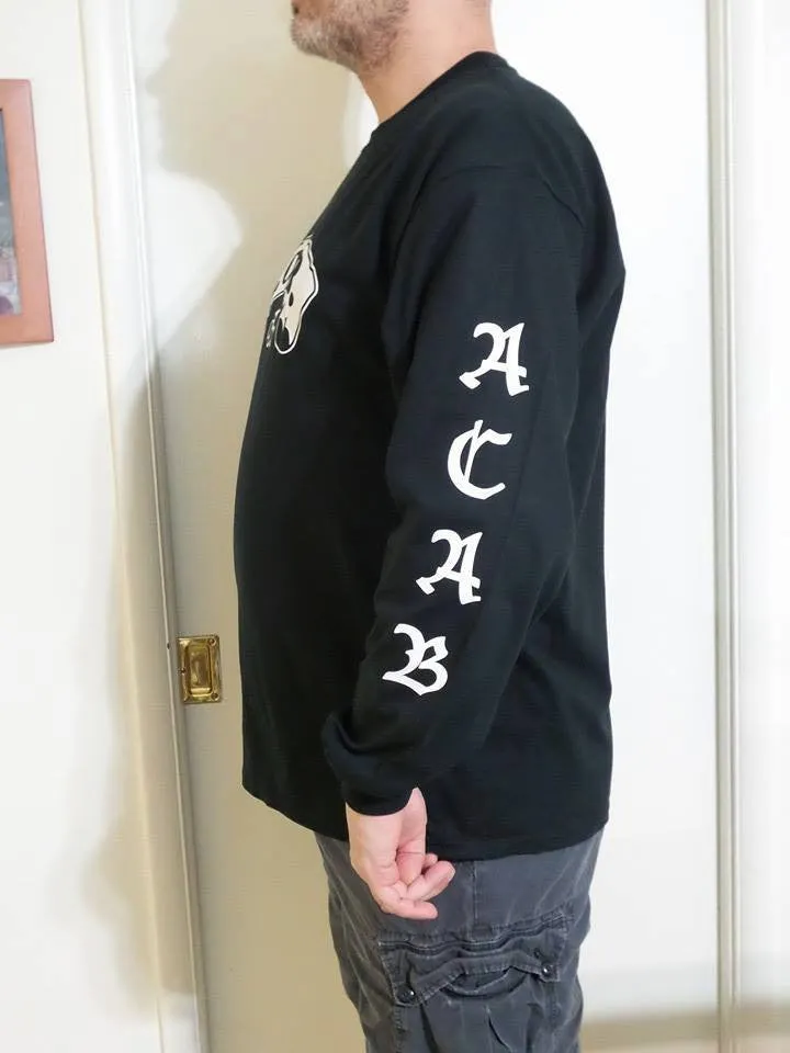 ACAB Long Sleeve T-shirt With Sleeve Logos | Blasted Rat