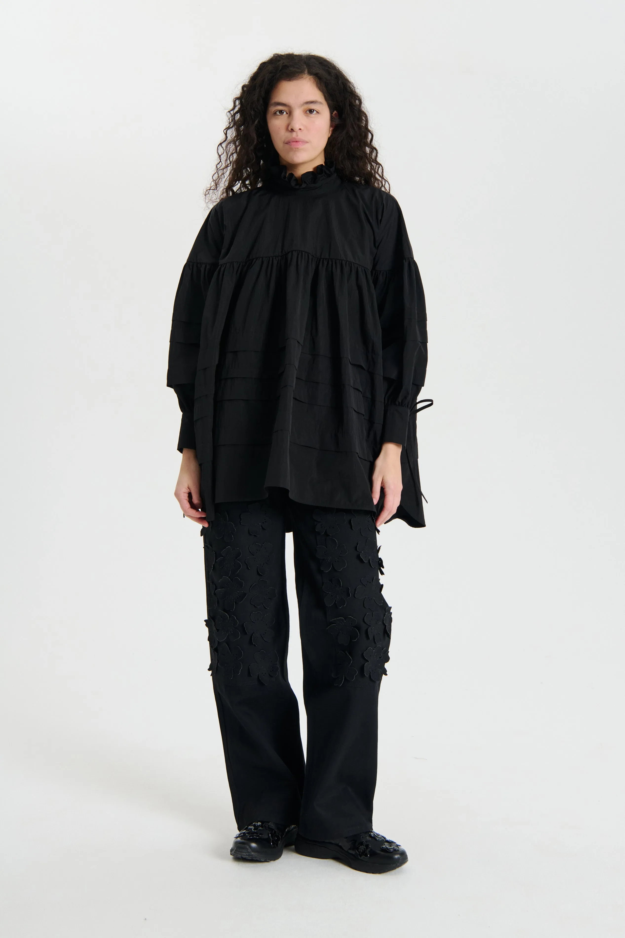 ALBERTE | SHIRT RECYCLED TAFFETA BLACK