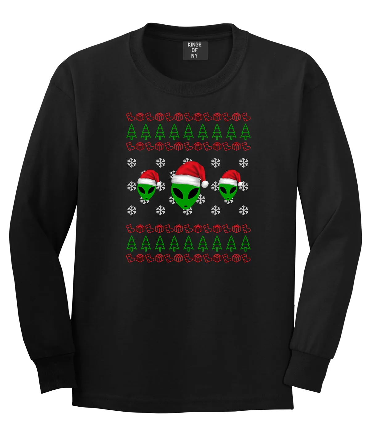 Alien Ugly Christmas Mens Long Sleeve T-Shirt