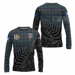 Allardice Crest Tartan Long Sleeve T-Shirt with New Zealand Silver Fern Half Style