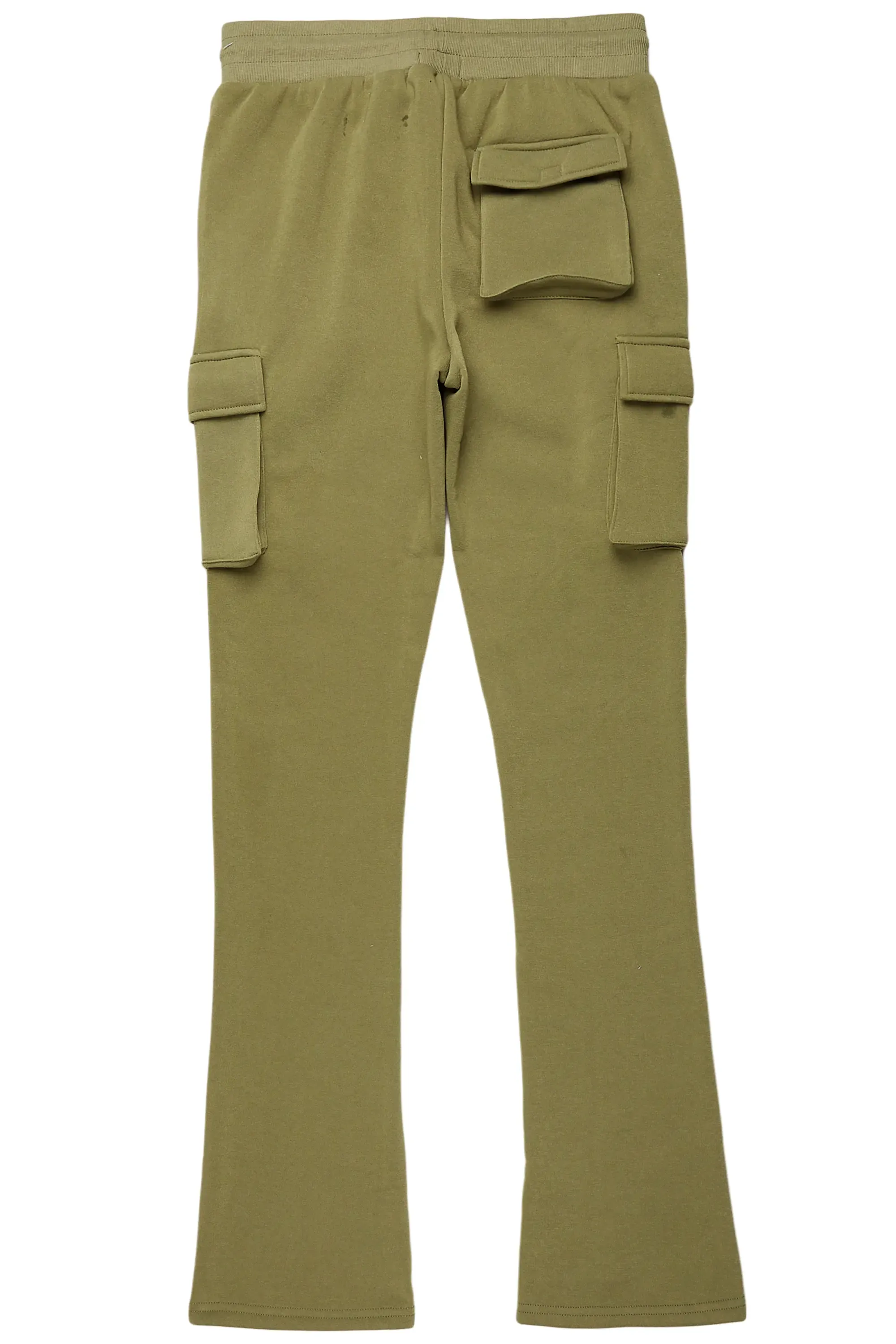 Alpine Olive Stacked Flare Cargo Pant