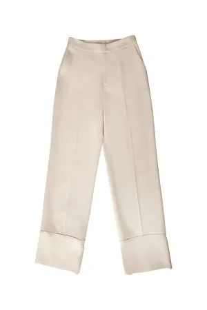 Ambergris Straight Wide Leg Twill Pants