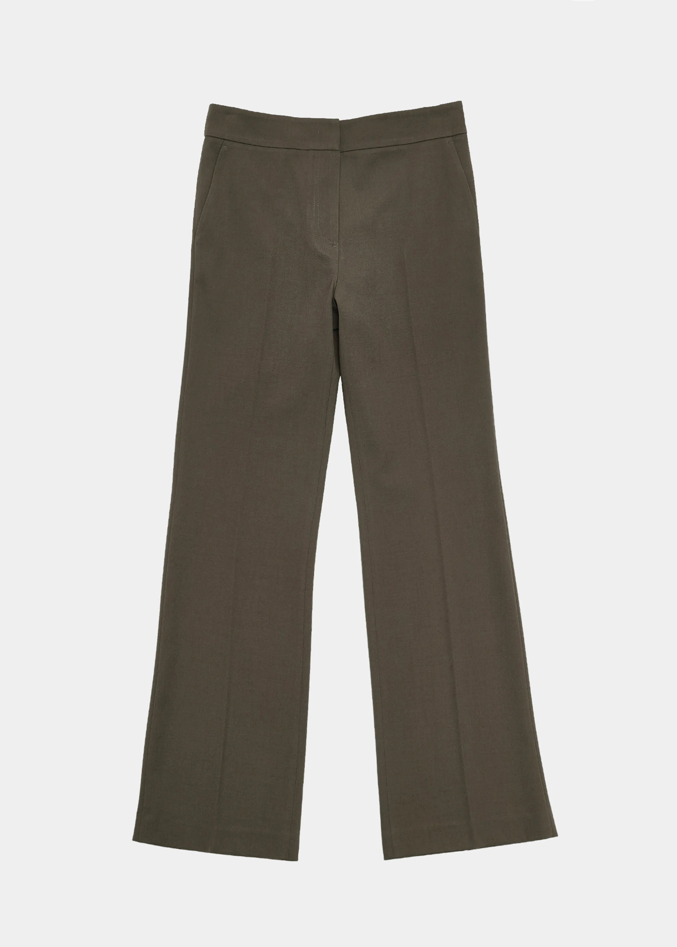 Amomento Straight Fit Wool Pants - Khaki