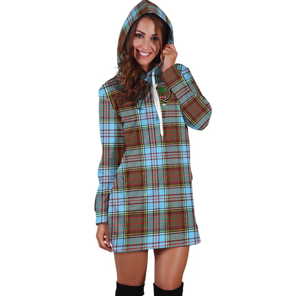 Anderson Ancient Tartan Hoodie Dress with Family Crest