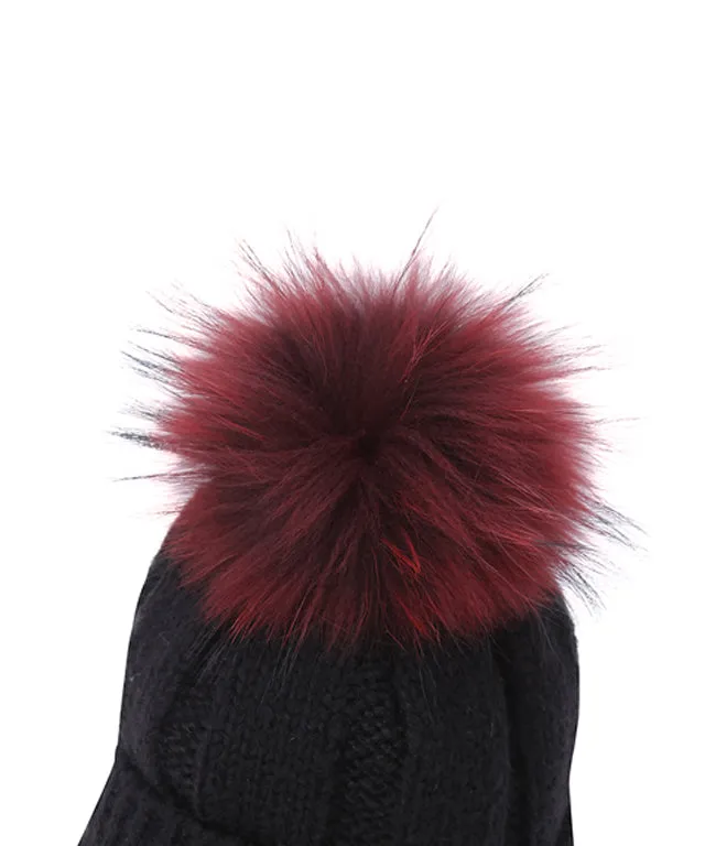 ANEW Women's Color Point Wool Knit Cap - Black