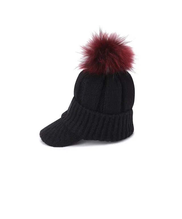 ANEW Women's Color Point Wool Knit Cap - Black