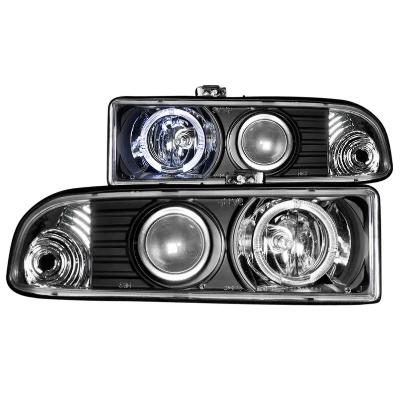 ANZO 1998-2005 Chevrolet S-10 Projector Headlights w/ Halo Black