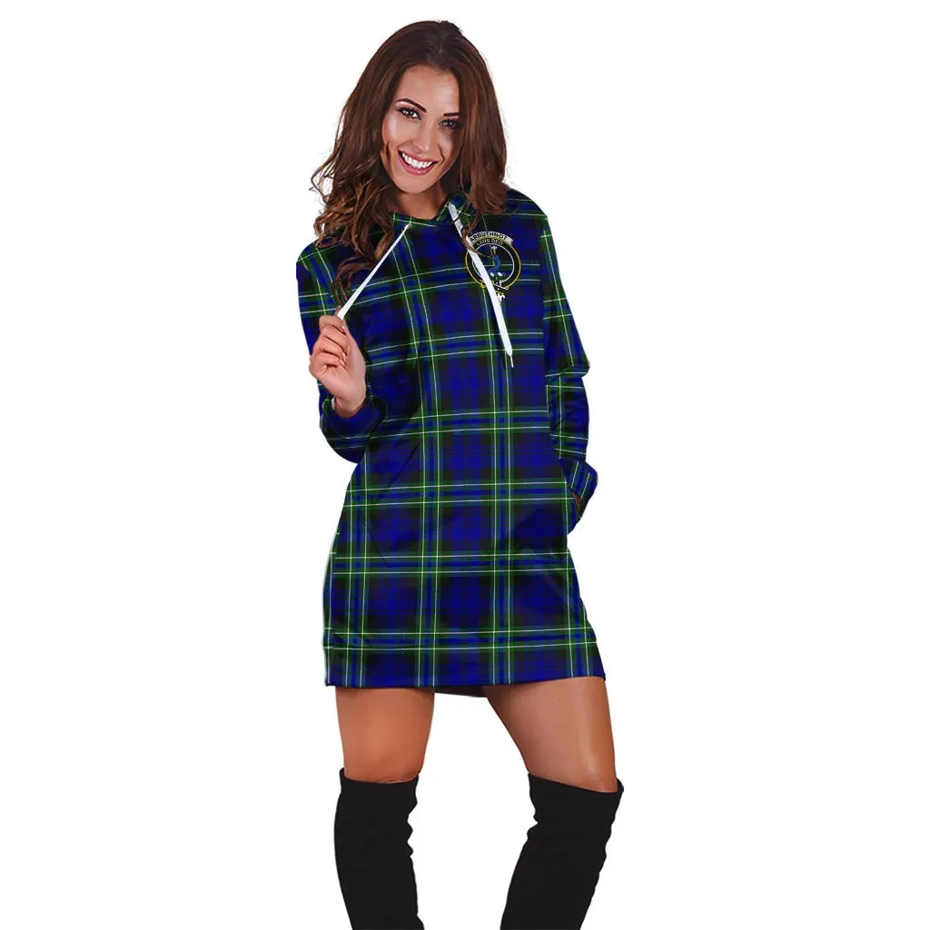 Arbuthnot Modern Tartan Hoodie Dress with Family Crest