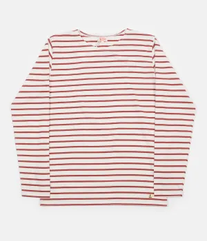 Armor Lux Breton Long Sleeve T-Shirt - Nature / Red Manganese