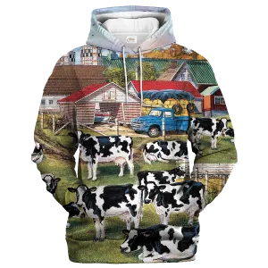 Art Cows On The Farm Hoodie, Cow Hoodie, Cow Gift, Cow Lover Apparel