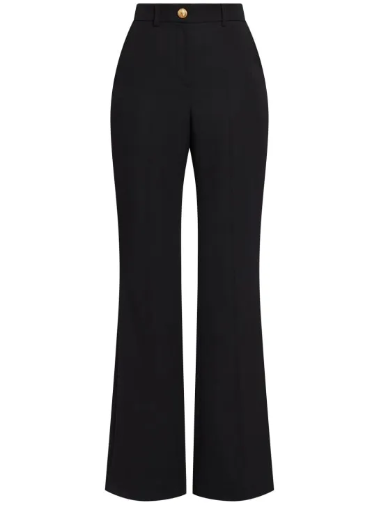 Balmain   Wool high rise flared pants 