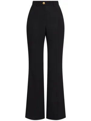 Balmain   Wool high rise flared pants 