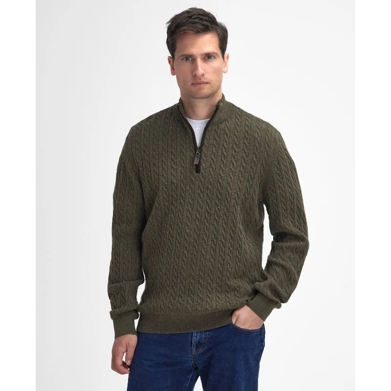 Barbour Ramsden Lambswool Half Zip Knitted Mens Jumper - Ivy Green