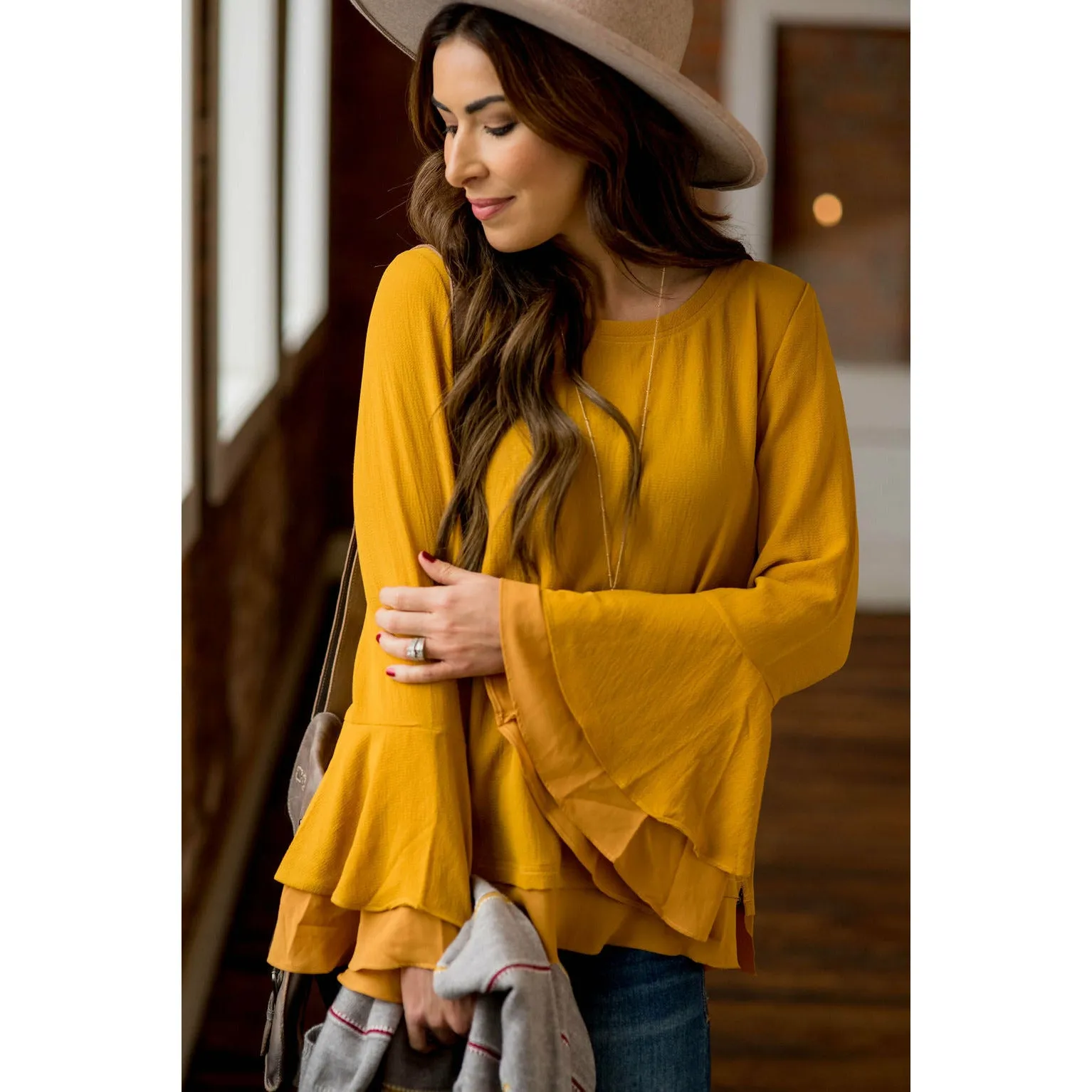 Basic Bell Sleeve Blouse