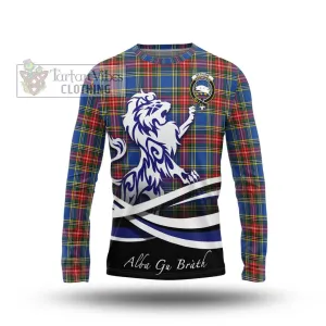 Bethune Tartan Long Sleeve T-Shirt with Alba Gu Brath Regal Lion Emblem