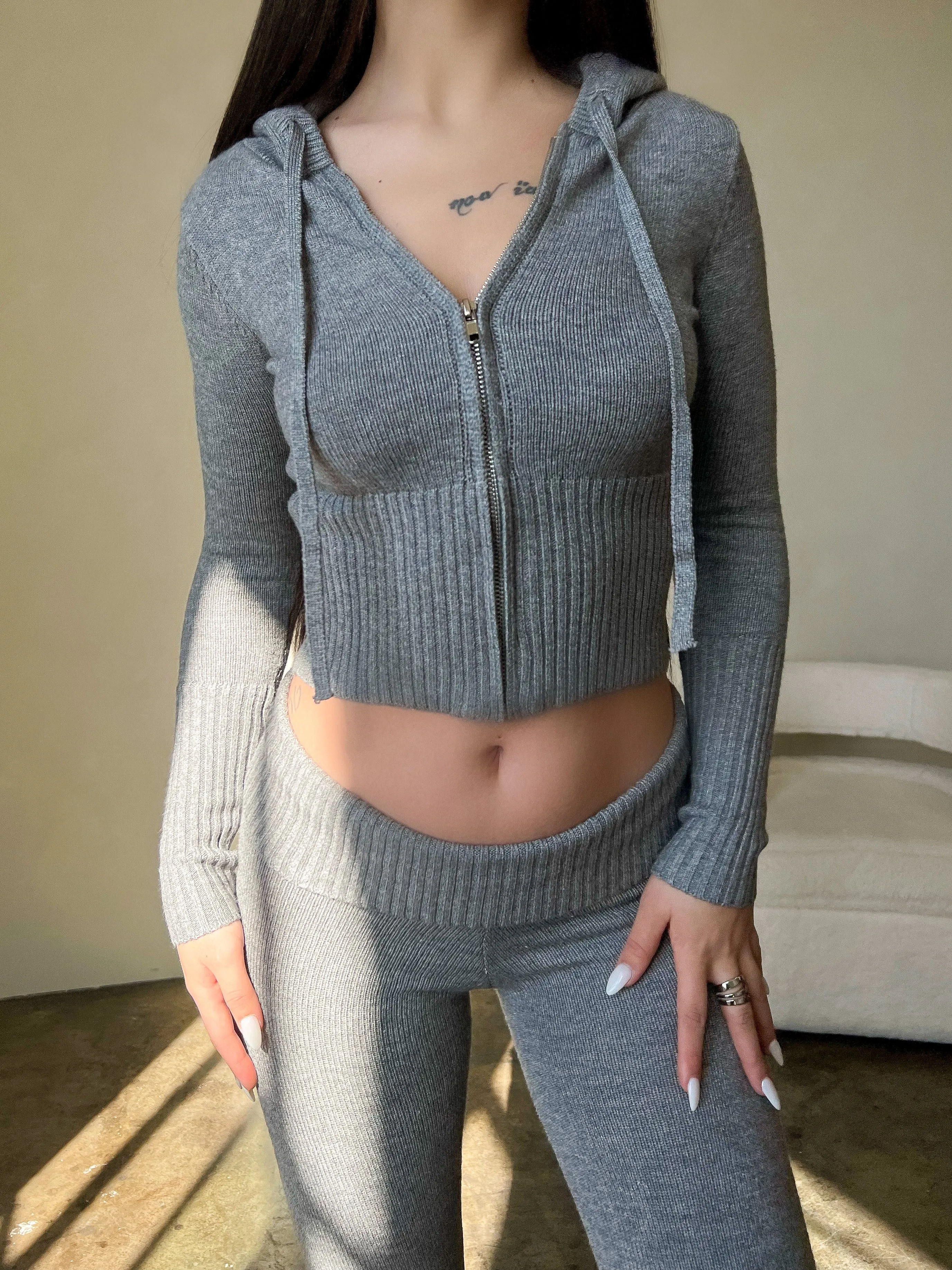 Bianca Knit 2 Piece (Heather Grey)