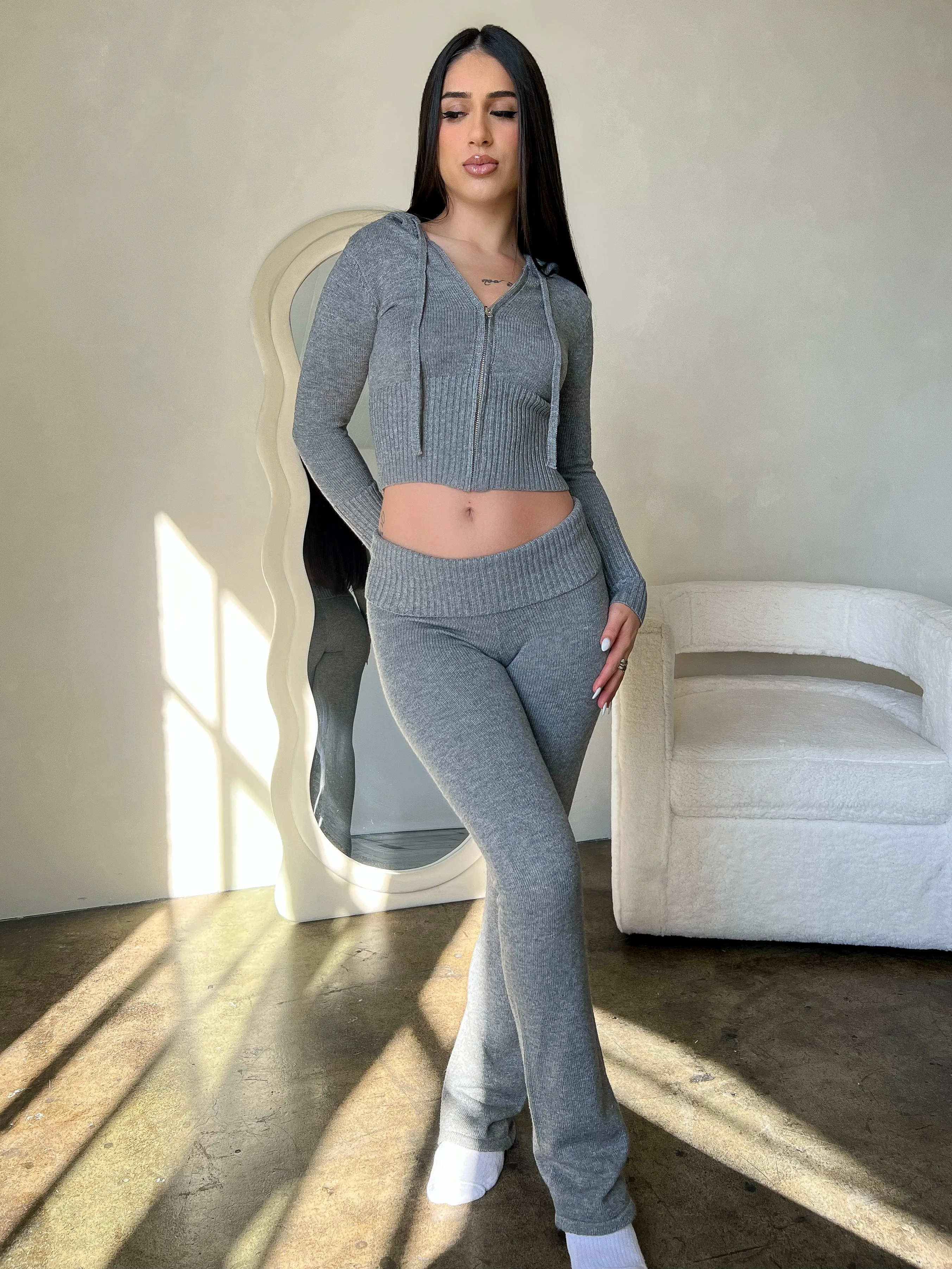 Bianca Knit 2 Piece (Heather Grey)