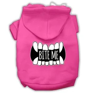 Bite Me Screenprint Dog Hoodie Bright Pink S (10)