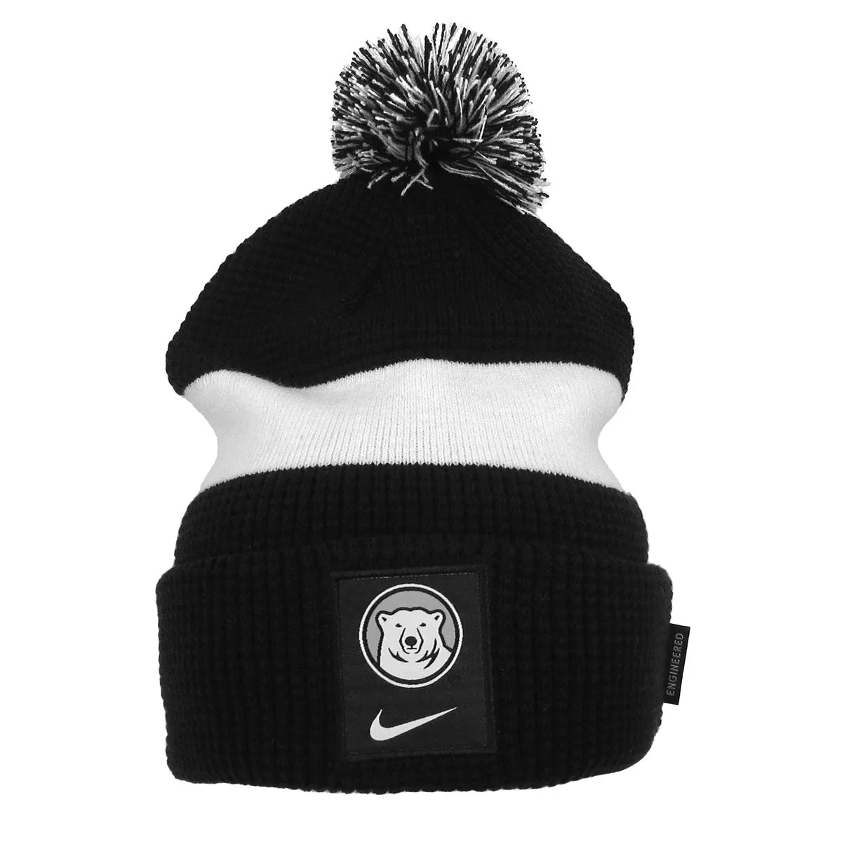 Black & White Pom Beanie with Medallion & Polar Bears Patches from Nike