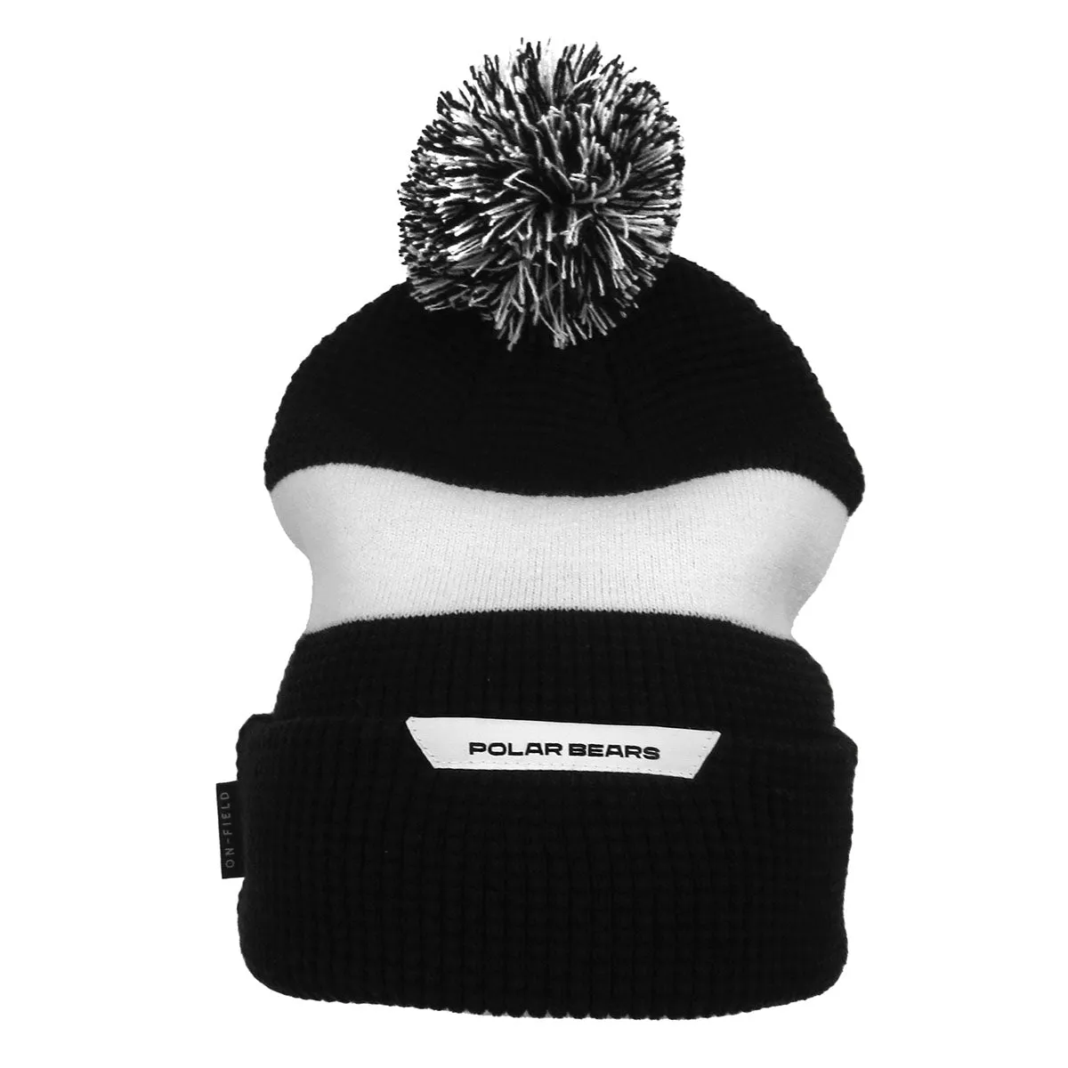 Black & White Pom Beanie with Medallion & Polar Bears Patches from Nike