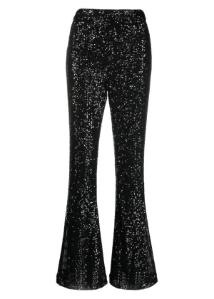 Black Sequin Bell Bottom Pants Sequin Flare Pants