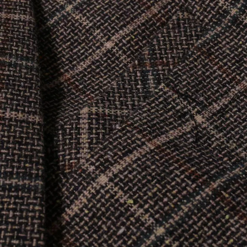 Blazer à Deux Boutons à Carreaux Vintage pour Hommes