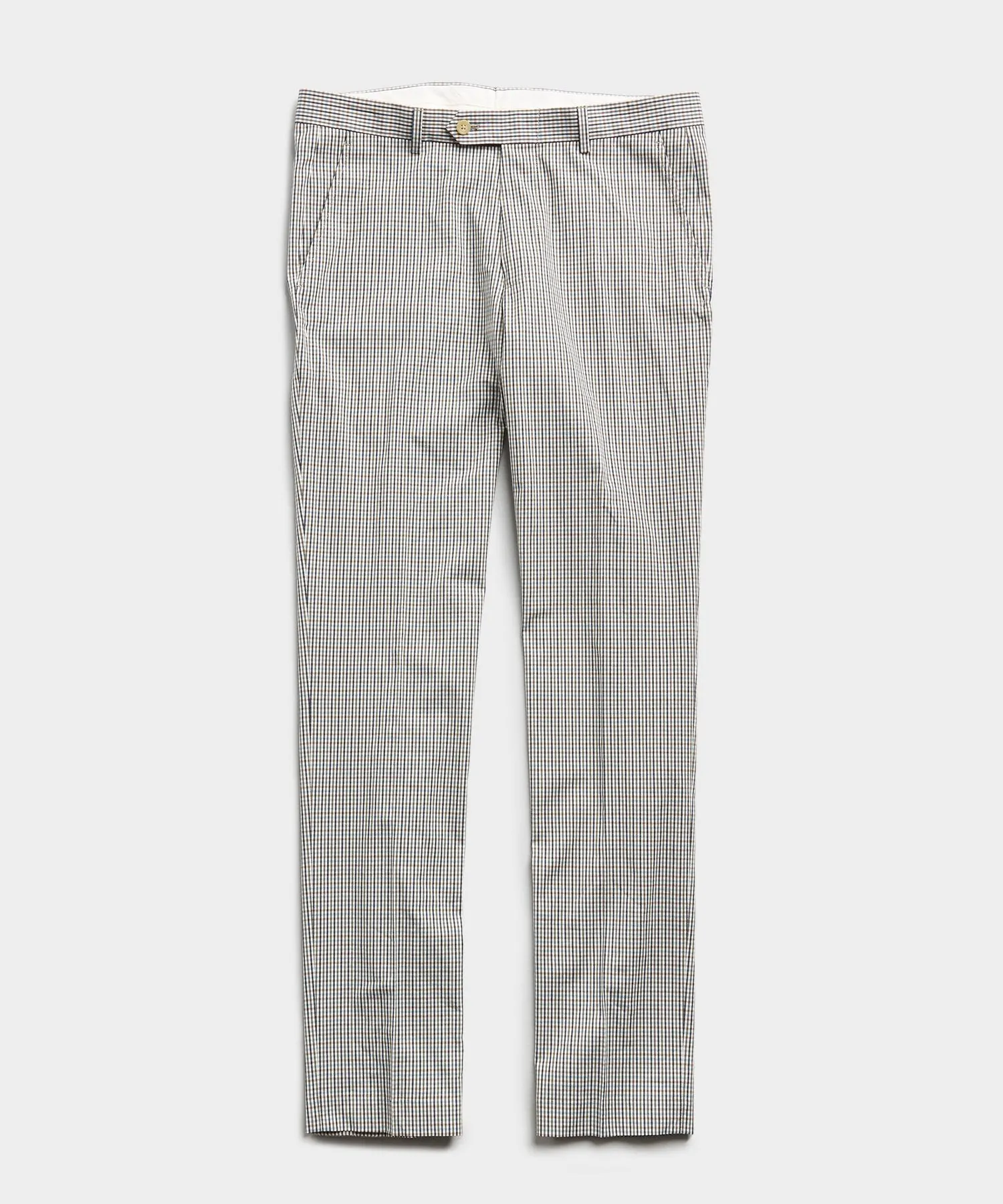 Blue Beige Check Tab Dress Trouser