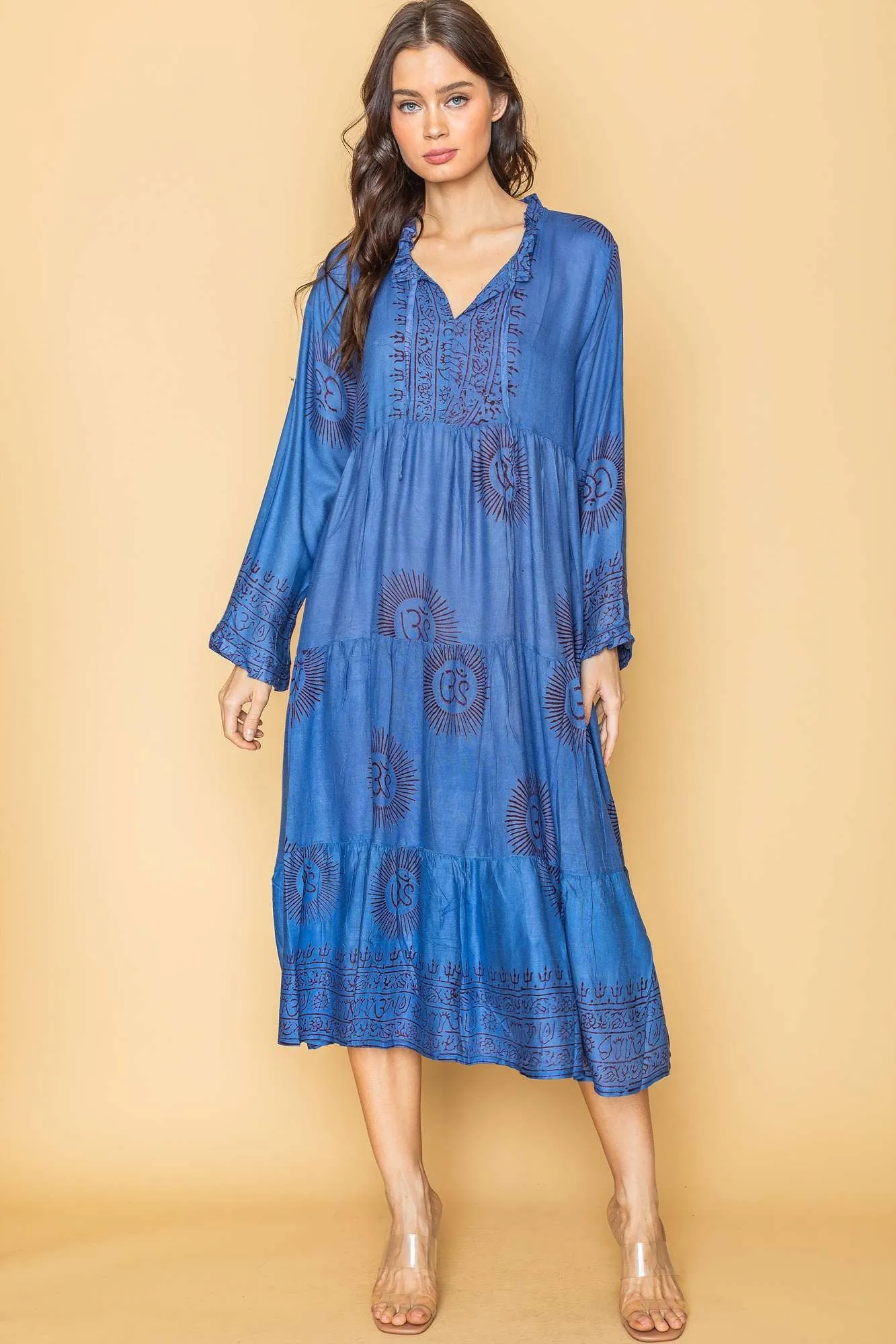 Blue Bohemian Onesize Gauze Dress