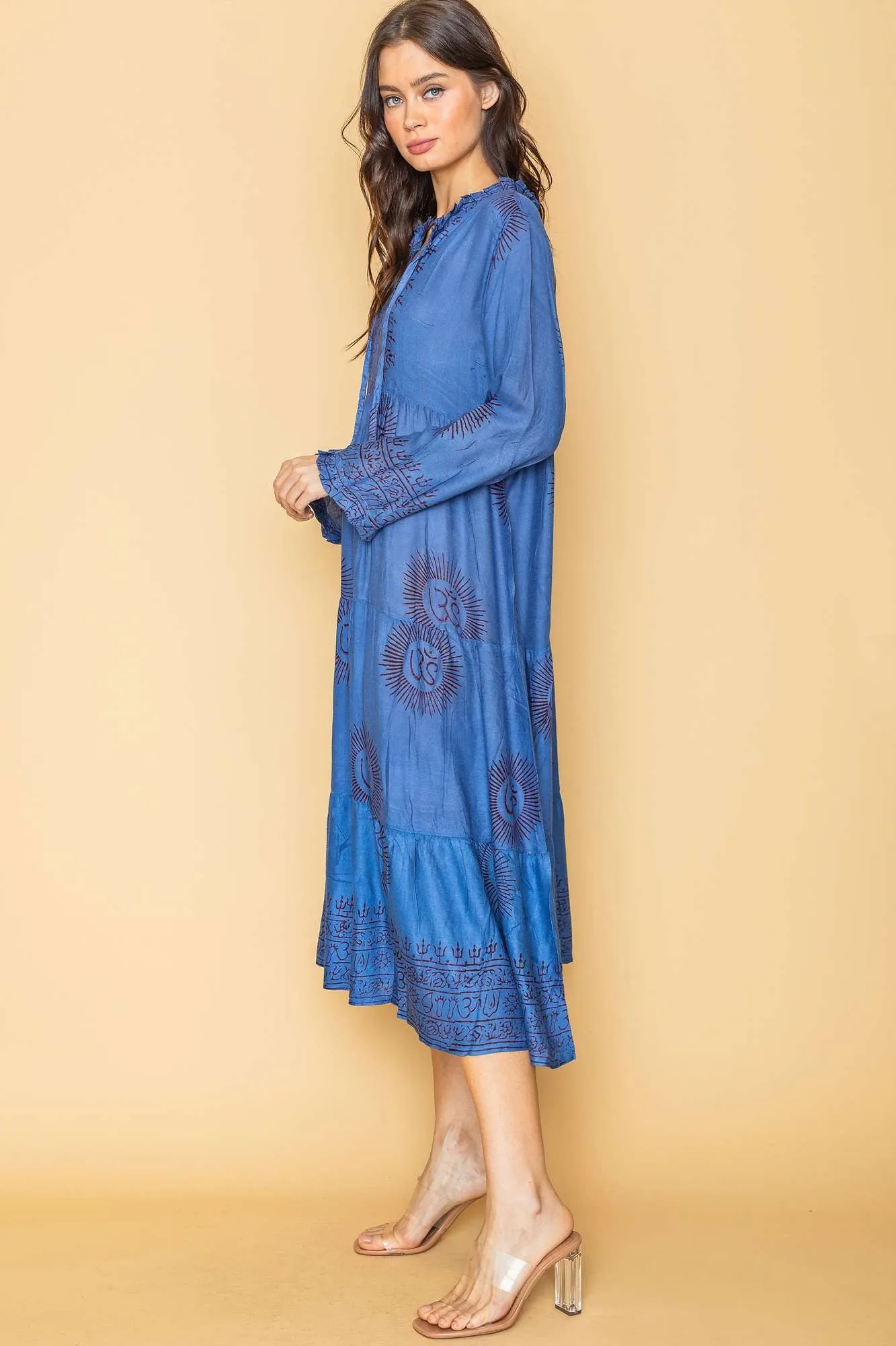 Blue Bohemian Onesize Gauze Dress