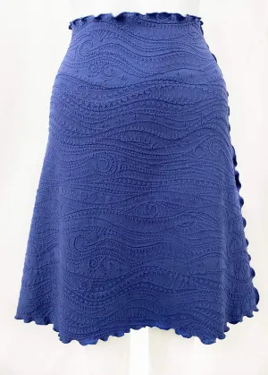 Blue Indigo Catty Jacquard Knit Bias Skirt