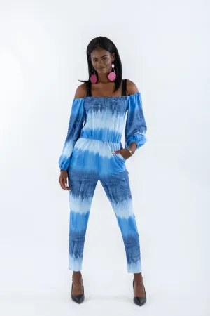 Blue like off the shoulder denim jumper