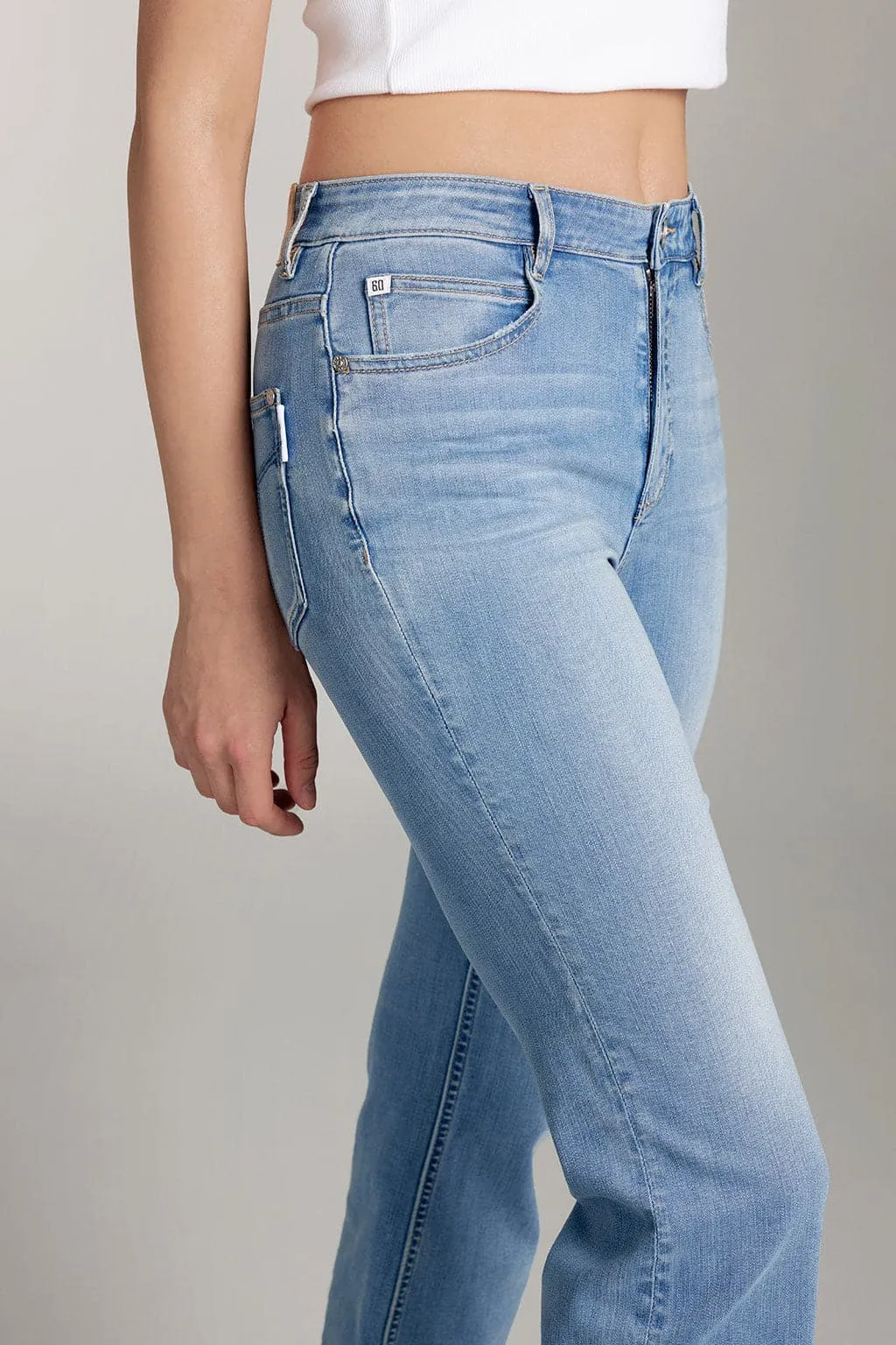 Bootcut Ripped Jeans With Acetate