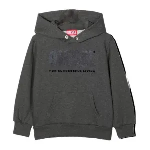 Boys Dark Grey Cotton Diesel Hoodie