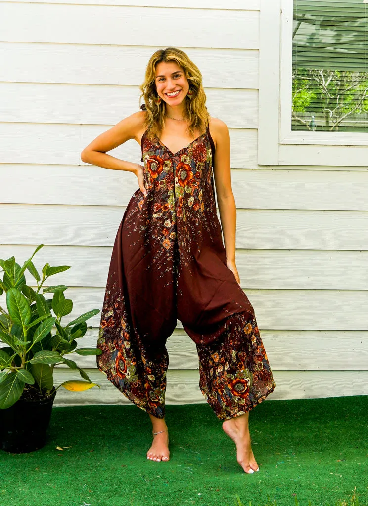 Brown Floral Jumpsuit