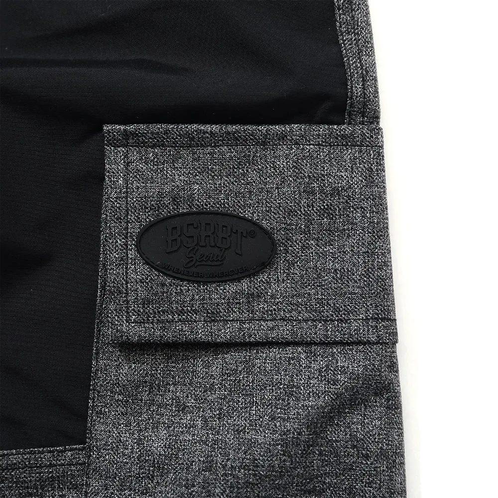 BSRBT CARGO BIB PANTS BLACK DENIM