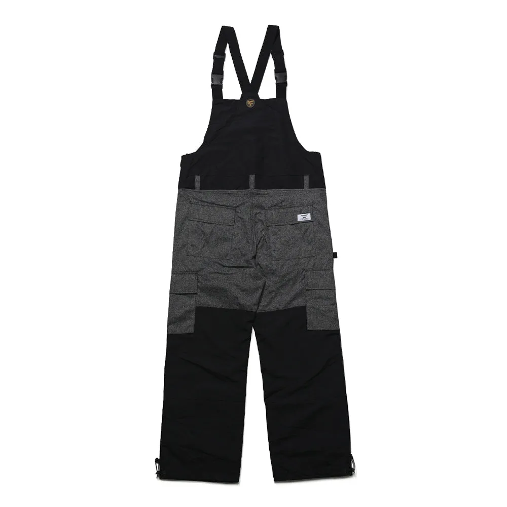 BSRBT CARGO BIB PANTS BLACK DENIM