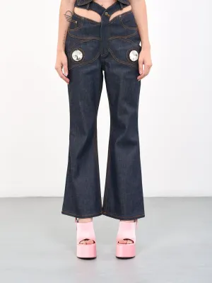 Butterfly Cut-Out Jeans (2303P10258-DARK-INDIGO)