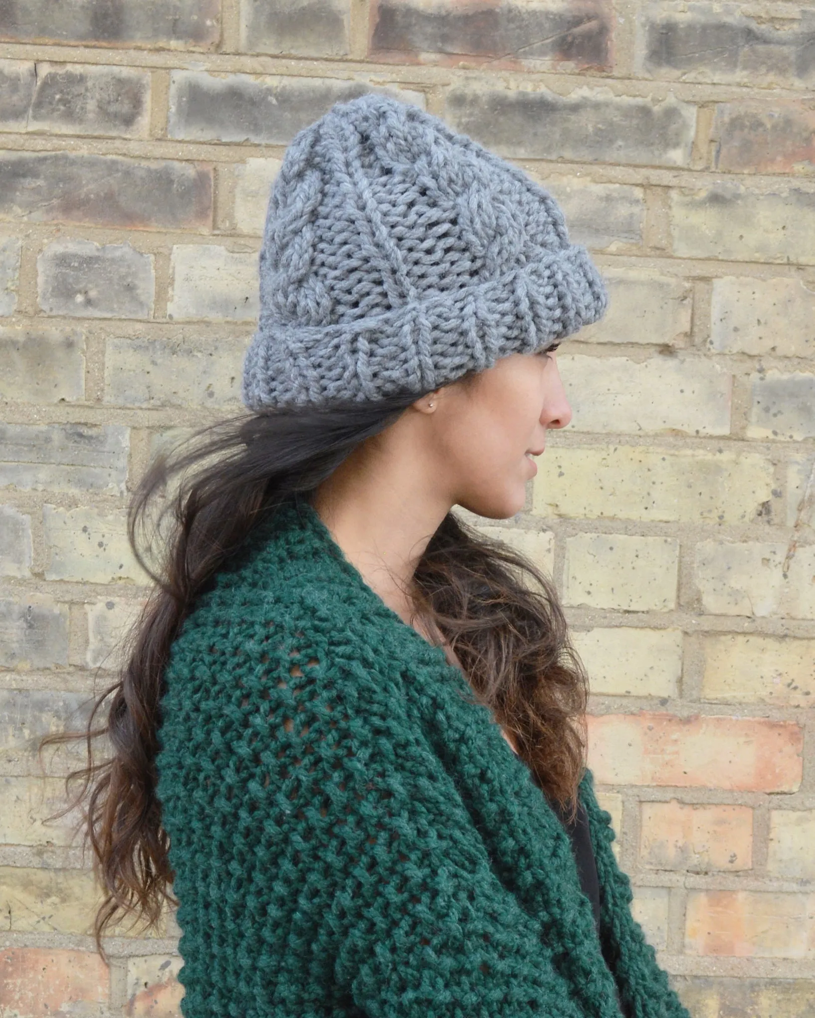 Cable Ribby Beanie - Downloadable Chunky Knitting Pattern