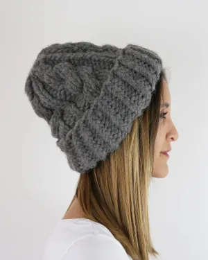 Cable Ribby Beanie - Downloadable Chunky Knitting Pattern