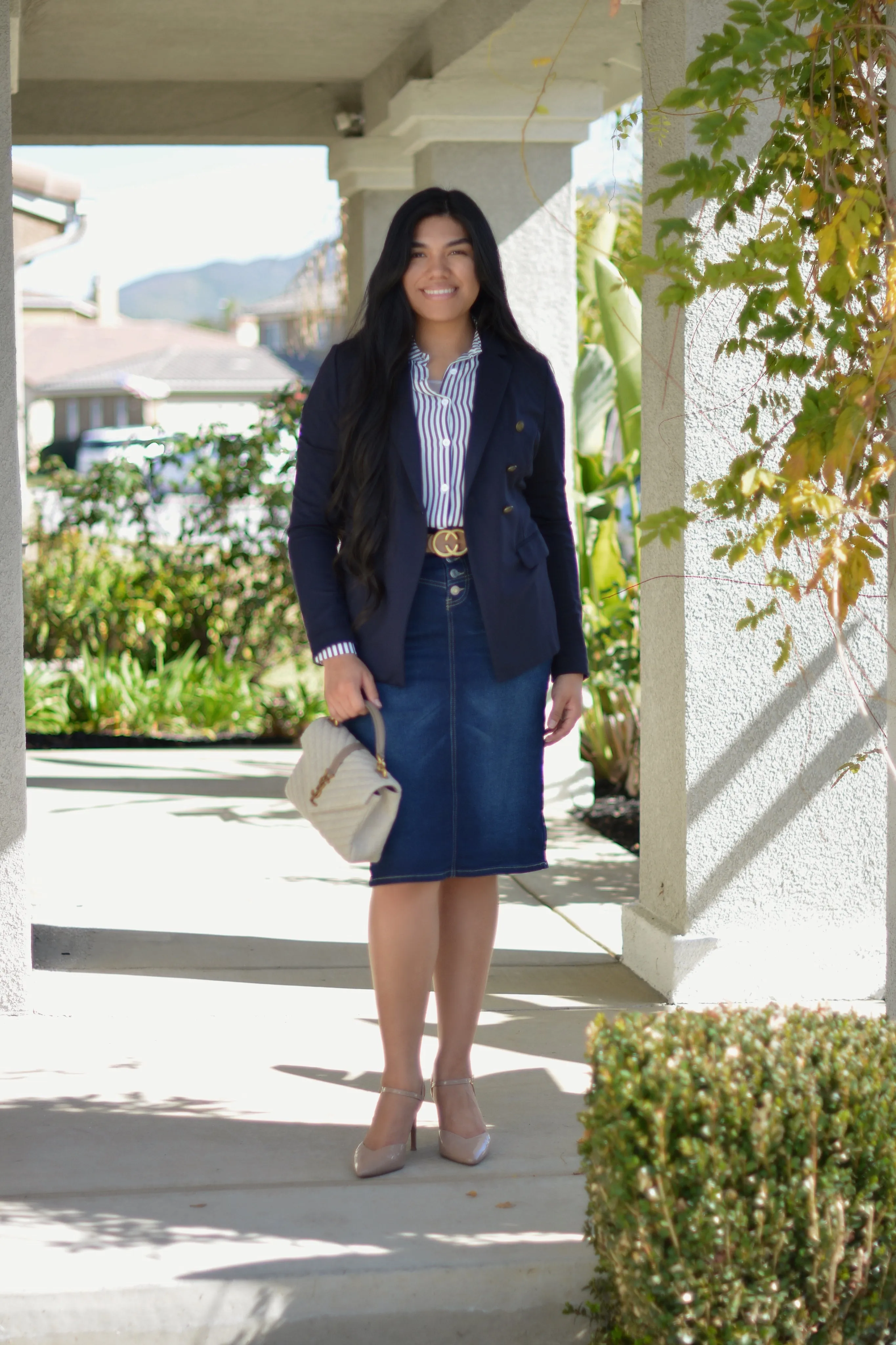 Caitlin Dark Indigo Denim Skirt