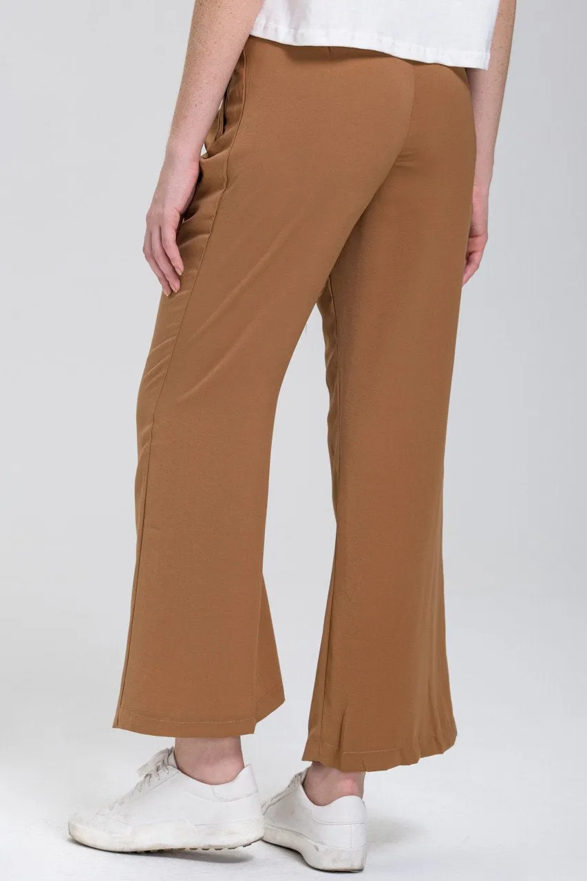 Camel Corset Waist Palazzo Trousers