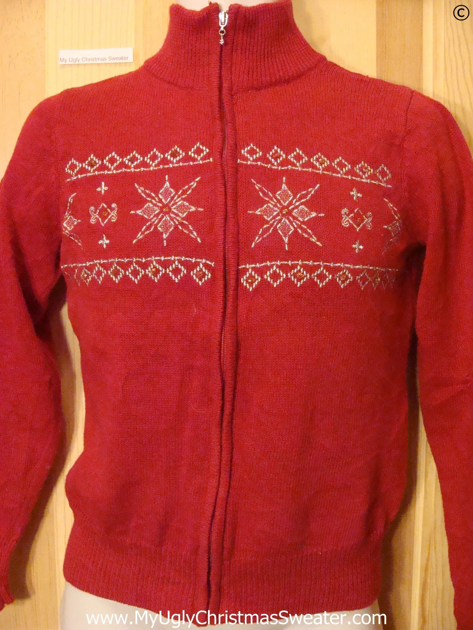 Cheap Red Cheap Christmas Sweater with Snowflakes