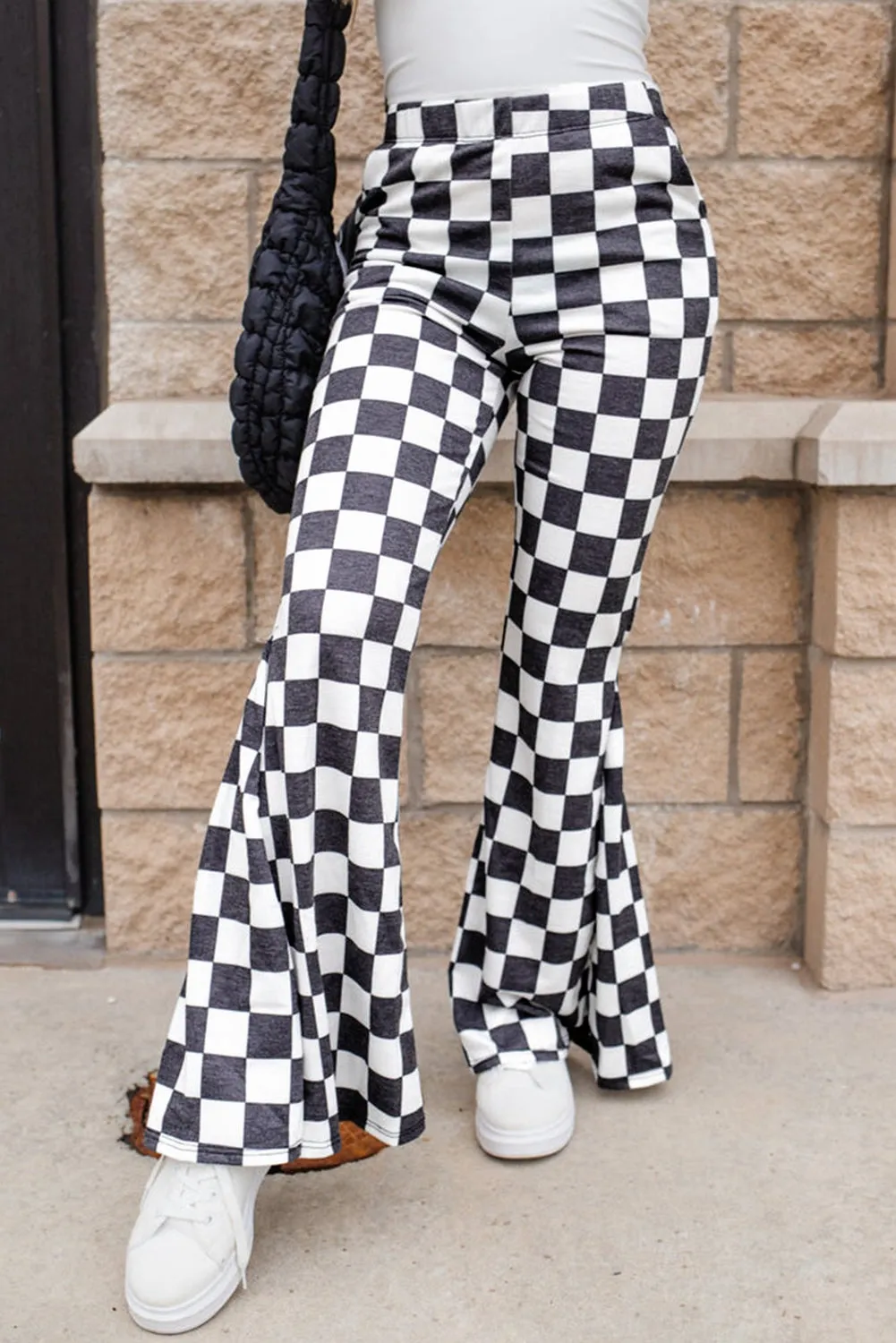 Checkerboard  Flared Pants (Online Exclusive)