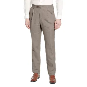 Classic Linen Pant in Natural (Milan Double Reverse Pleat) by Berle