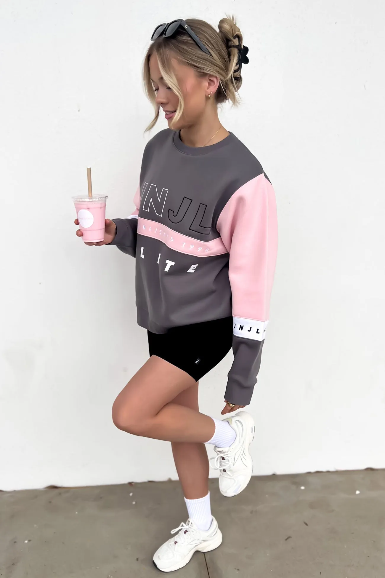 Colton Panelled Sport Crew Pink