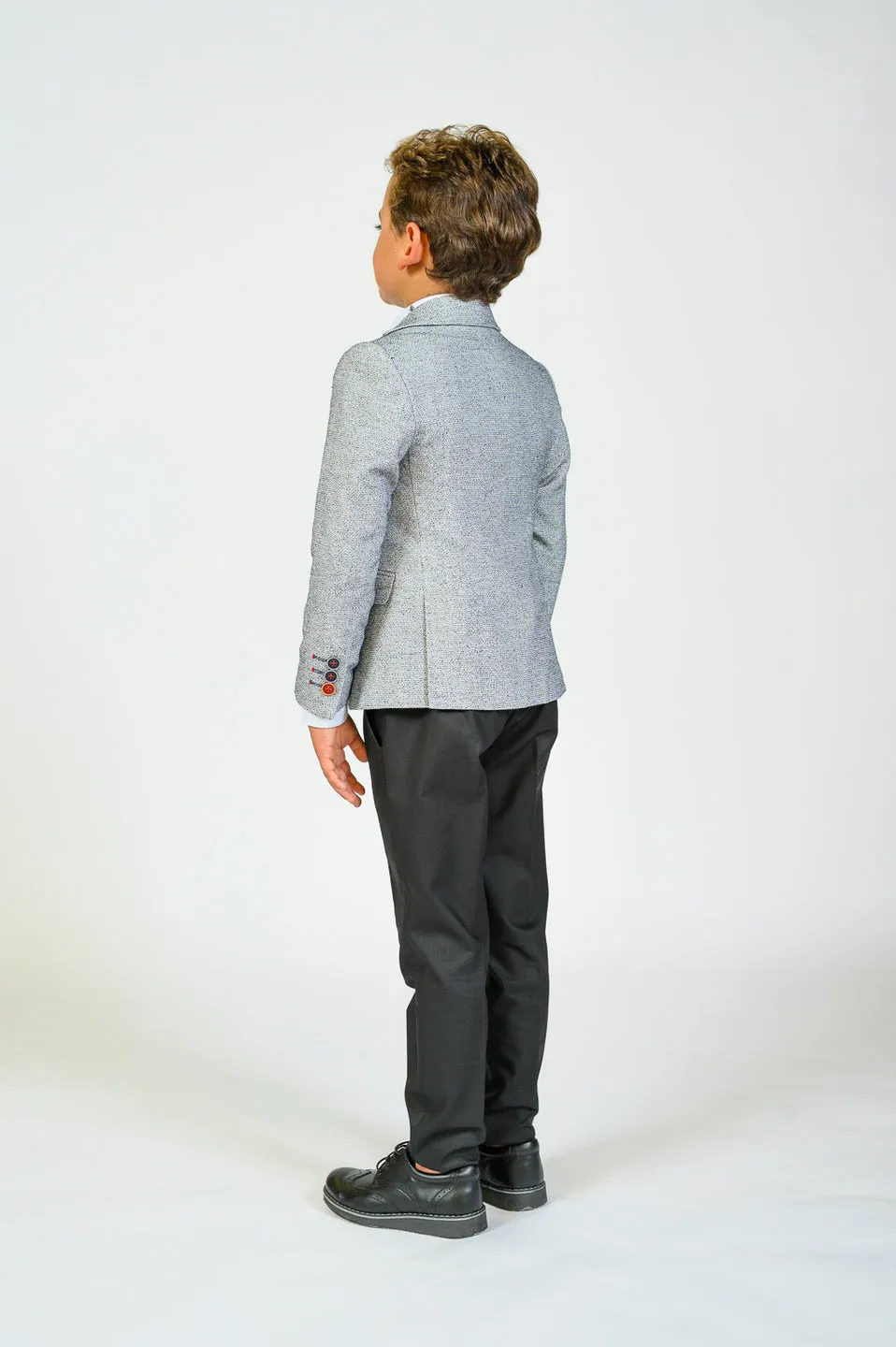 Cool Gray Embroidered Blazer