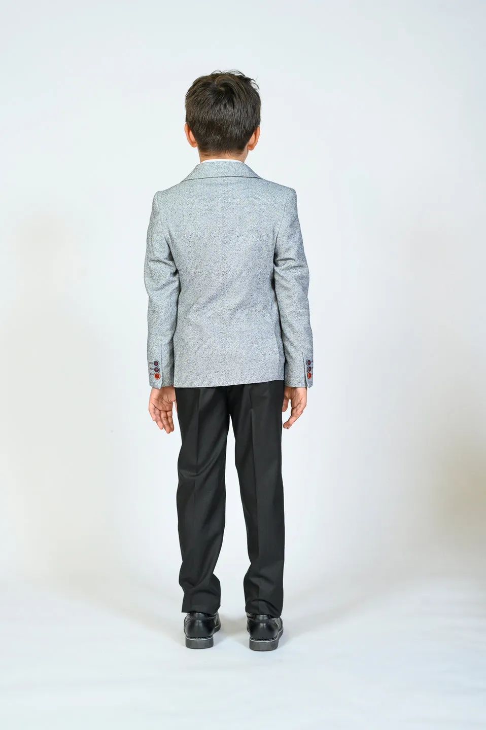 Cool Gray Embroidered Blazer