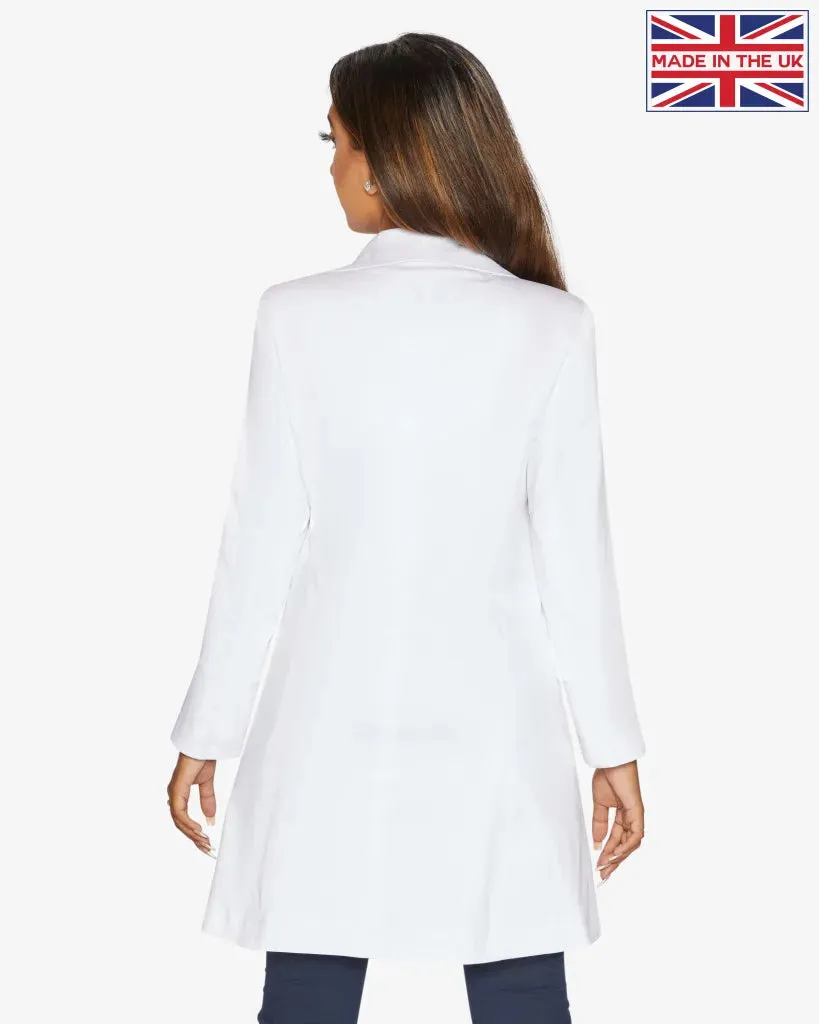 De La Creme Womens Double Breasted Longline Blazer