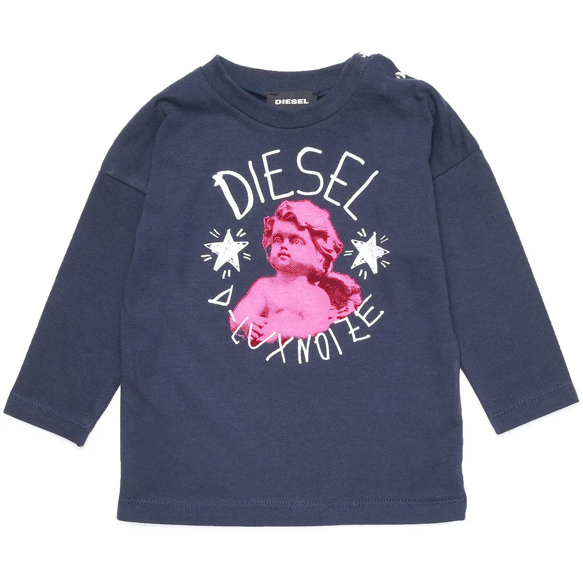 Diesel Babies Navy Luxnoise Design T-Shirt