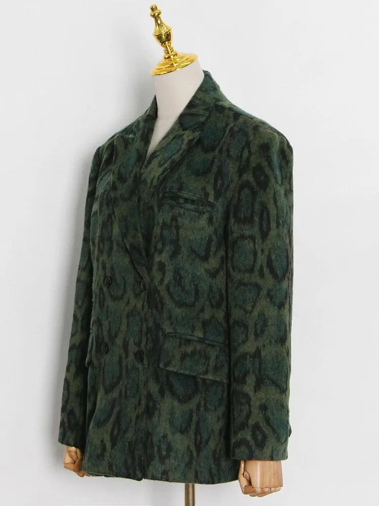 Dixie Green Leopard Blazer